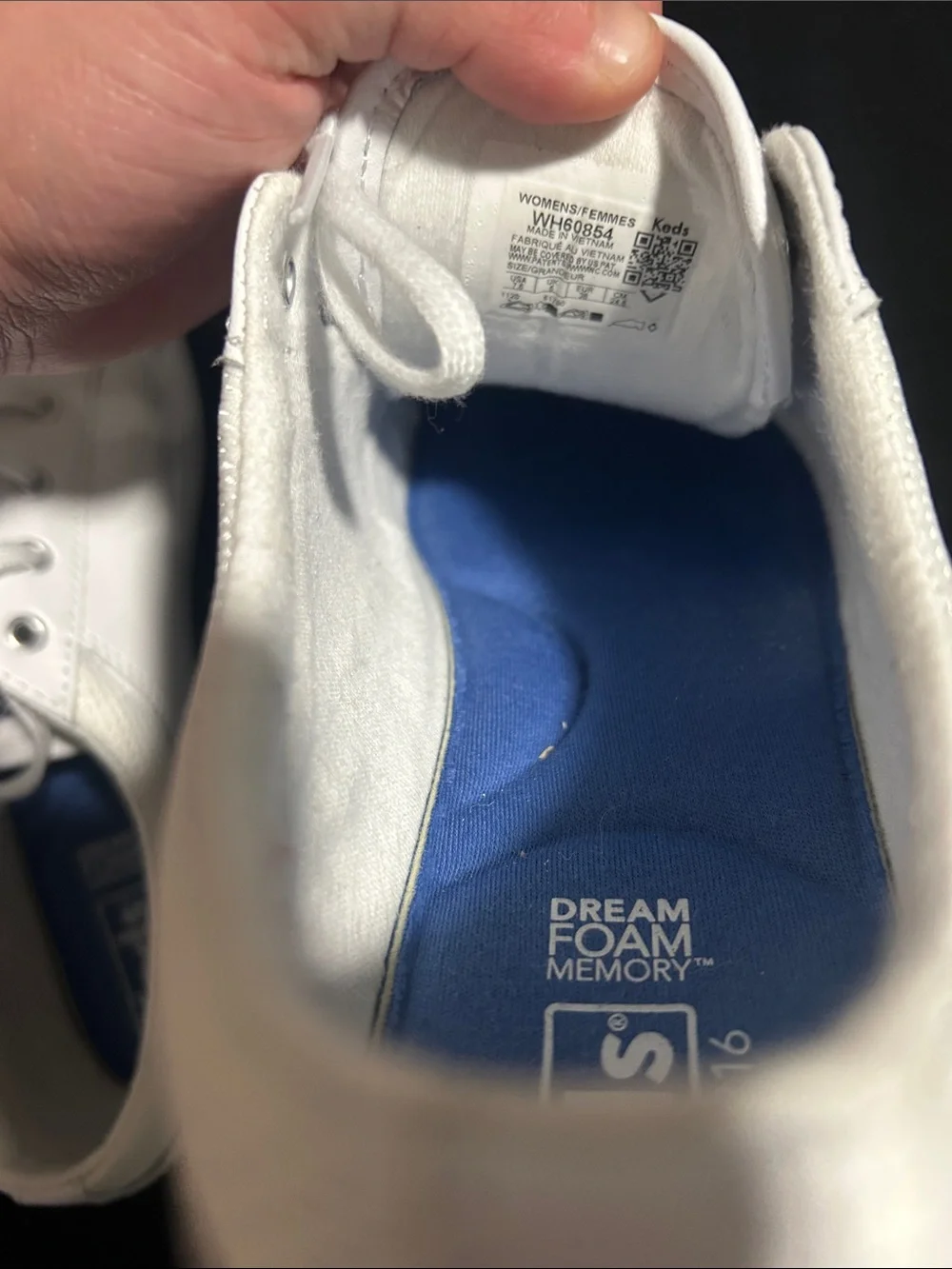 Keds White Leather Sneakers with Blue Insole